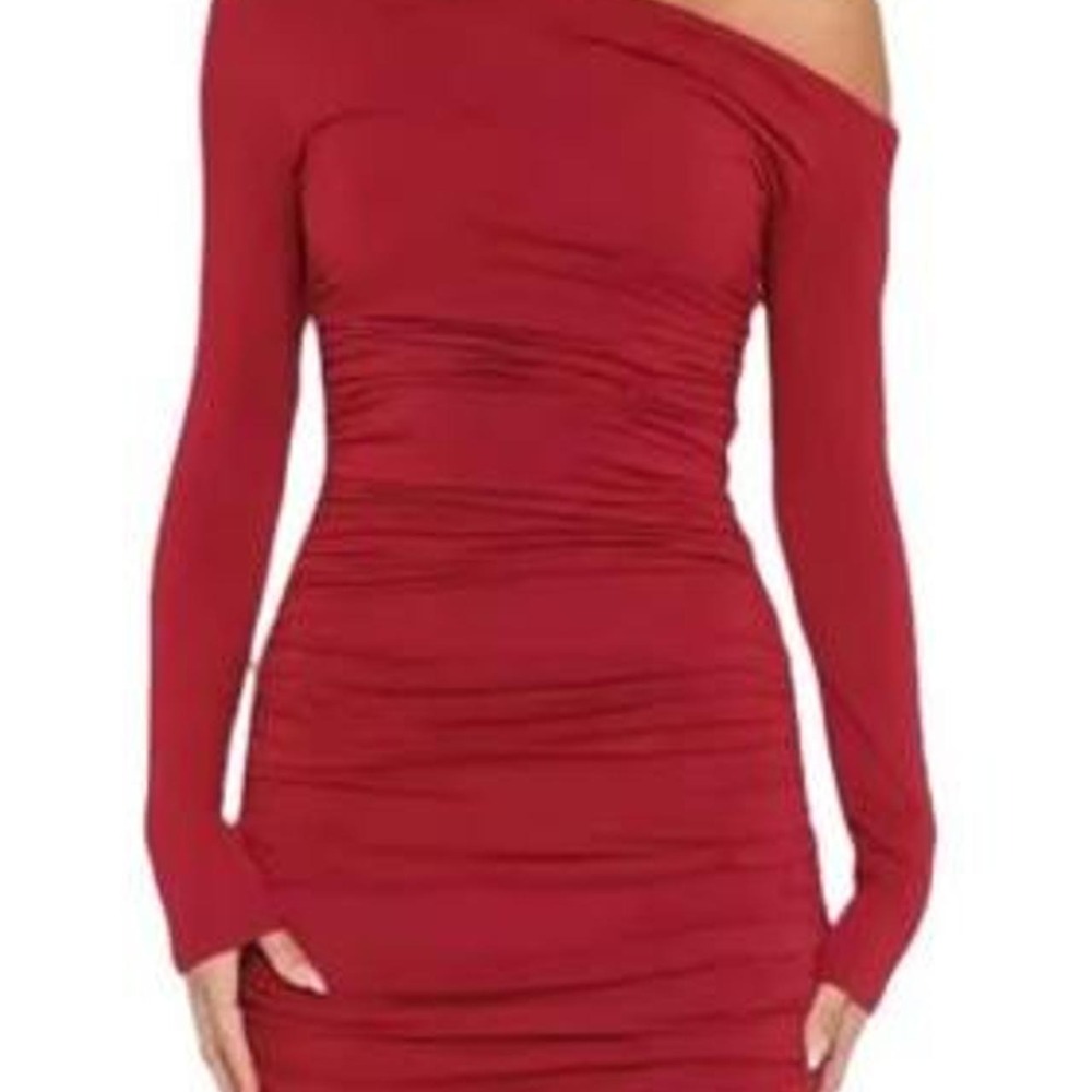 Women's One Shoulder Ruched Bodycon Mini Dress